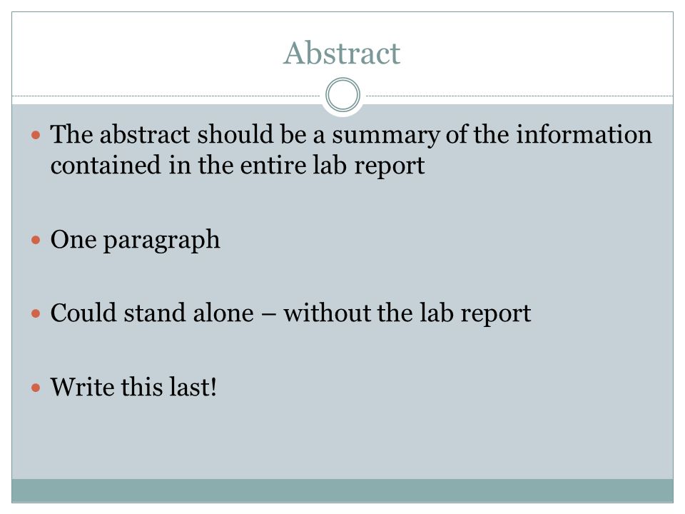The Lab Report